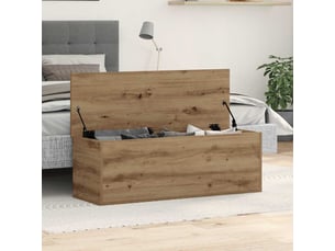 Boîte de rangement, coffre de rangement chêne artisanal 102x35x35 cm
