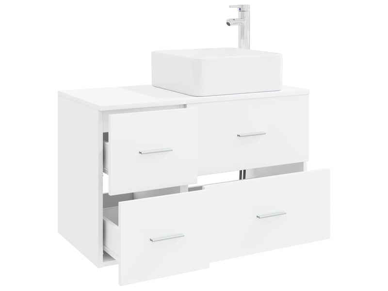 Ensemble de mobilier de salle de bain 2 pcs blanc shl389 - Conforama C