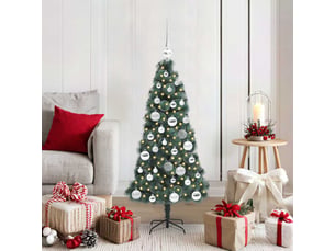 Sapin de noël, arbre de noël artificiel pré-éclairé avec ensemble de boules shl7663