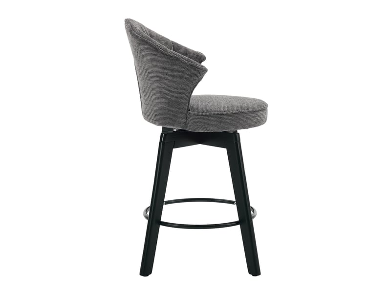 Lot de 2 tabourets de bar pivotants avec dossier 52.5x51x92.5 cm, gris - Conforama E