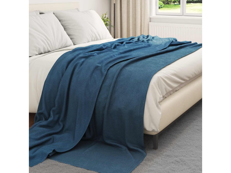  Plaid canapé bleu marine 270x240 cm 0.91 kg polaire  - Conforama C