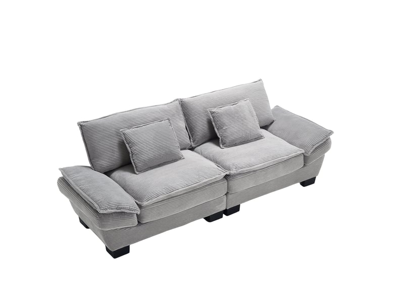Canapé double moderne gris clair avec lit pliant coussin unique confortable spacieux salon chambre bureau - Conforama D