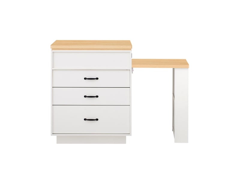  Table à manger extensible îlot de cuisine en mdf blanc 125,5187,5x71x93 cm - pangivo  - Conforama A