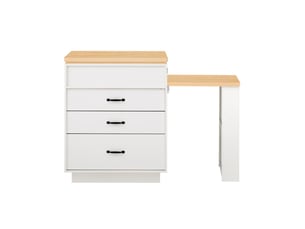 Table à manger extensible îlot de cuisine en mdf blanc 125,5187,5x71x93 cm - pangivo