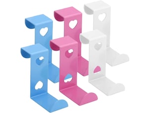 Lot de 6 cintres et crochets en acier inoxydable en forme de cœur pour manteaux, serviettes, sacs, chambre à coucher, salle de bain(rose, bleu, blanc, multicolore