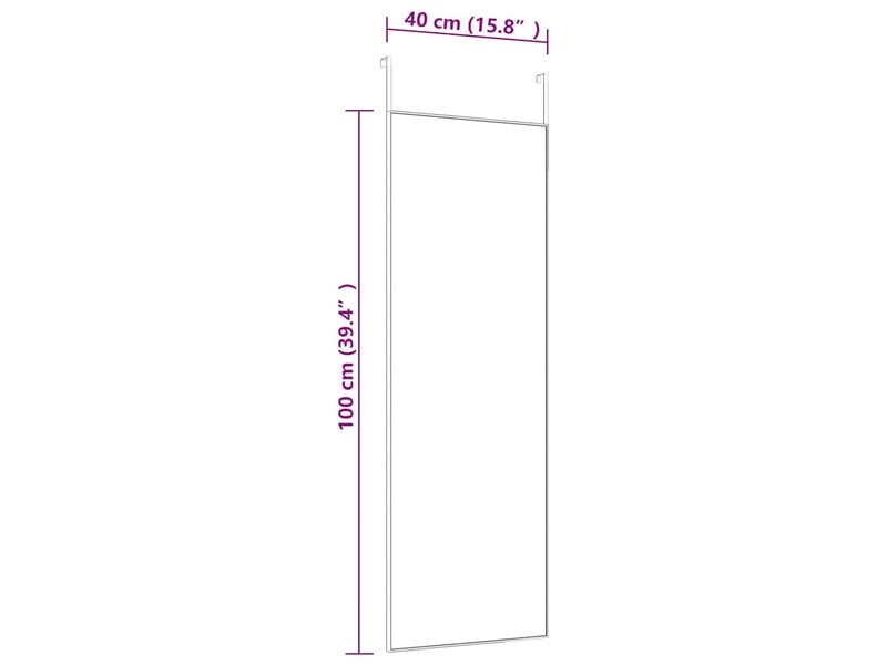  Miroir de porte, miroir décoratif noir 40x100 cm verre et aluminium cf62727  - Conforama D