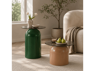Table basse rond(e) coloris bicolore <strong>HAUSS SPOLE</strong> <strong></strong> - 50 cmx40 cm