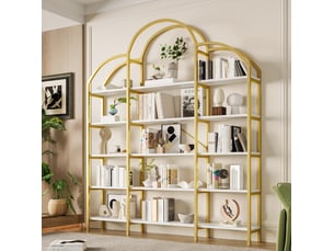 Bibliotheque coloris doré 5 étagère(s) DESVIAE - 170 cm x 190 cm