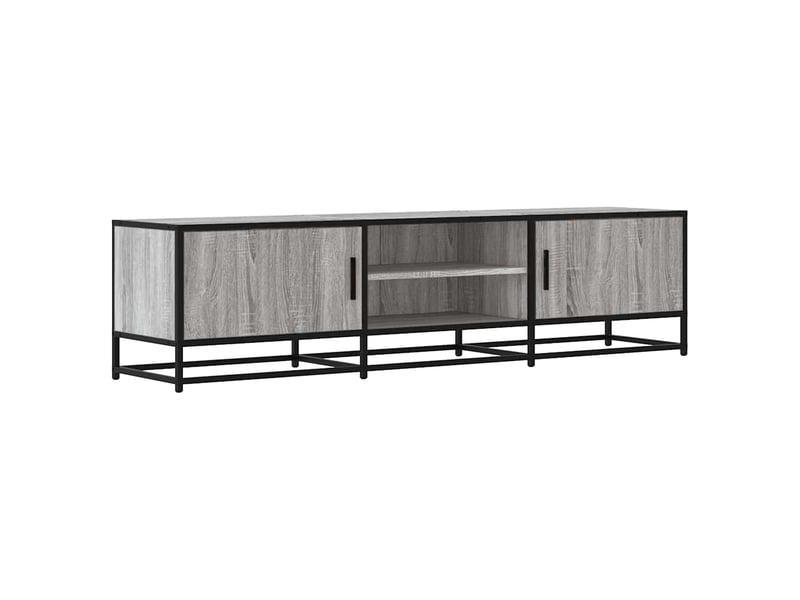  Meuble tv - banc tv - meuble de rangement sonoma gris 160x35x41 cm bois d'ingénierie et métal  - Conforama A