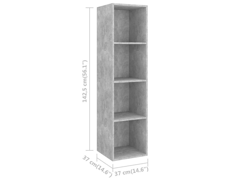  Lot de 2 meuble tv mural, meuble tv suspendu gris béton bois d'ingénierie shl31372  - Conforama E