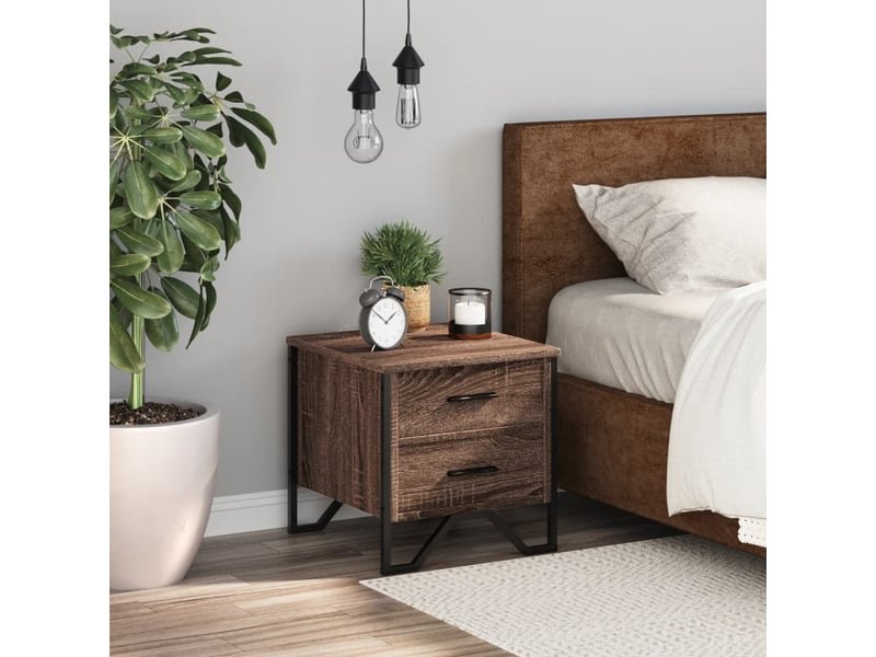  Table de chevet - cabinet de chevet - table de nuit chêne marron 40x41x40 cm bois d’ingénierie  - Conforama B