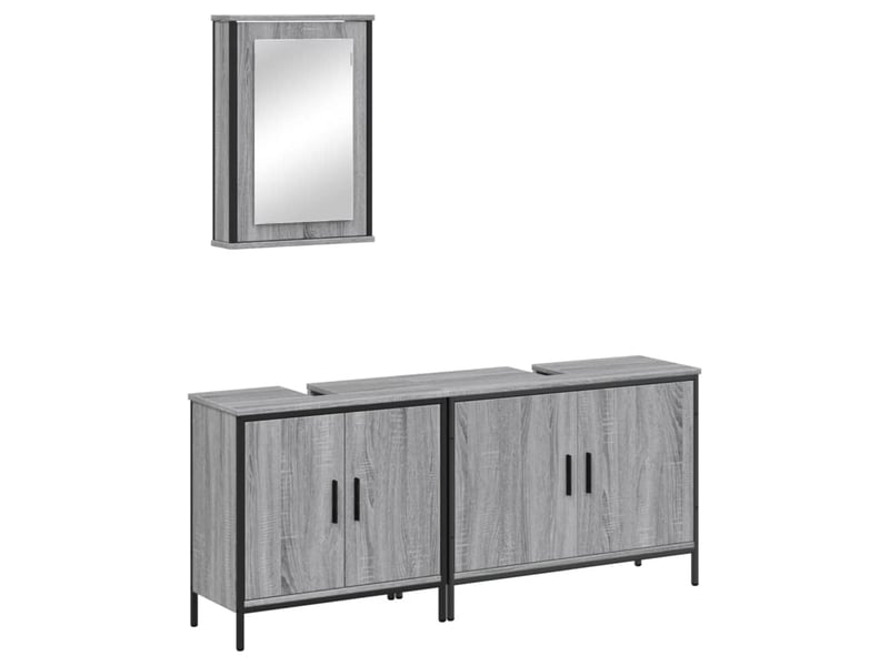 Ensemble de meubles de salle de bain 3 pcs sonoma gris cf63822 - Conforama A