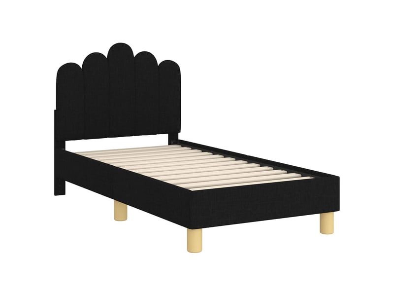  Lit simple- lit adulte -  cadre de lit pour tout-petit avec tête de lit noir 70 x 140 cm  - Conforama C