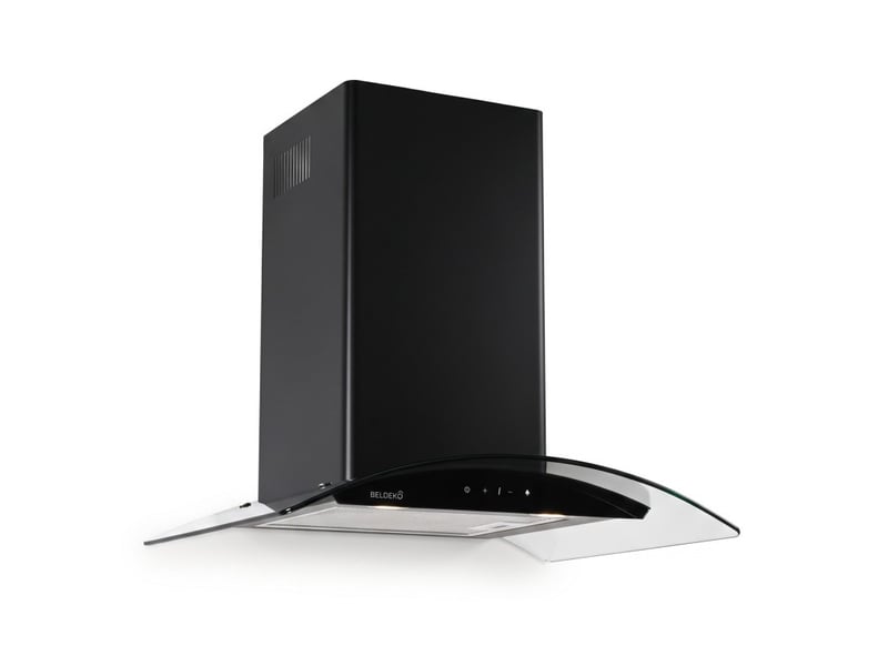  Hotte aspirante beldeko vera 60 bk - verre noir 60 cm, commande gestuelle, 513 m³h, 4 vitesses, éclairage led, a+  - Conforama A