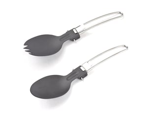 Ensemble d'ustensiles de camping pliables en aluminium (cuillère et spork) pour la randonnée