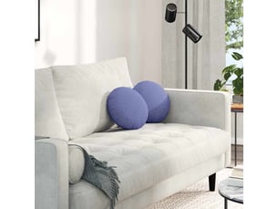 Lot de 2 coussins de siège, coussins décoratifs tissu bleu denim ø30 x 13 cm cf59767