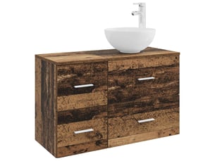 Ensemble de mobilier de salle de bain 2 pcs bois ancien shl2594