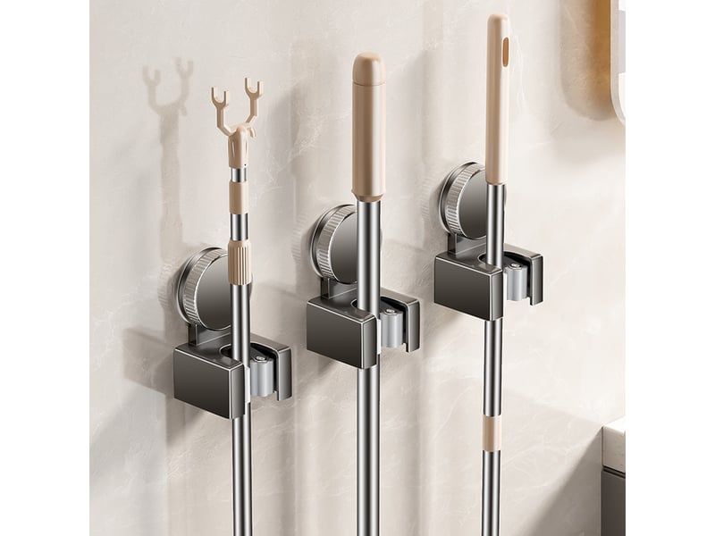  Support rotatif à ventouse pour balais et serpillères – rangement mural sans perçage pour cuisine, salle de bain et buanderie (gris CSLJY-LIEN0002550CSLJY - Conforama C