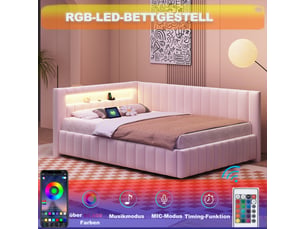Lit 2 places 140x200 cm coloris beige
