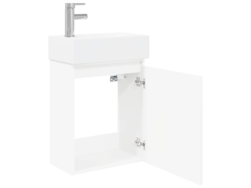  Meuble de salle de bain avec robinet blanc 45.5x22.5x84 cm shl7050  - Conforama D