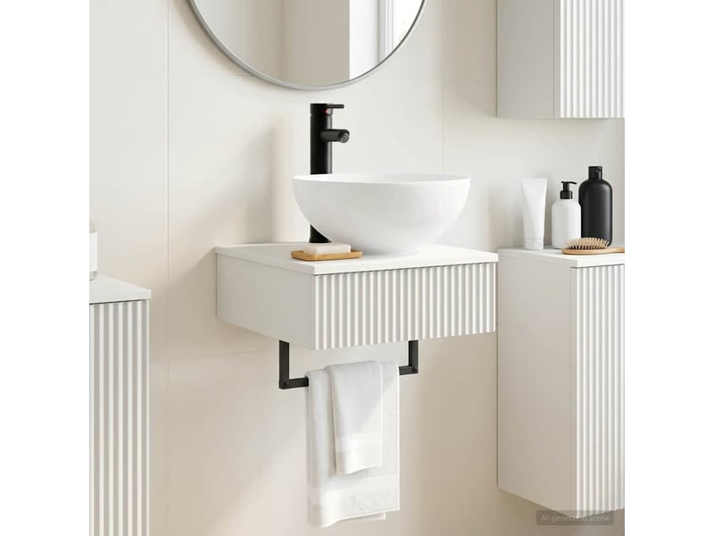 Basin de lavage mural, lavabo blanc 40x41x40.5 cm bois d'ingénierie - Conforama B