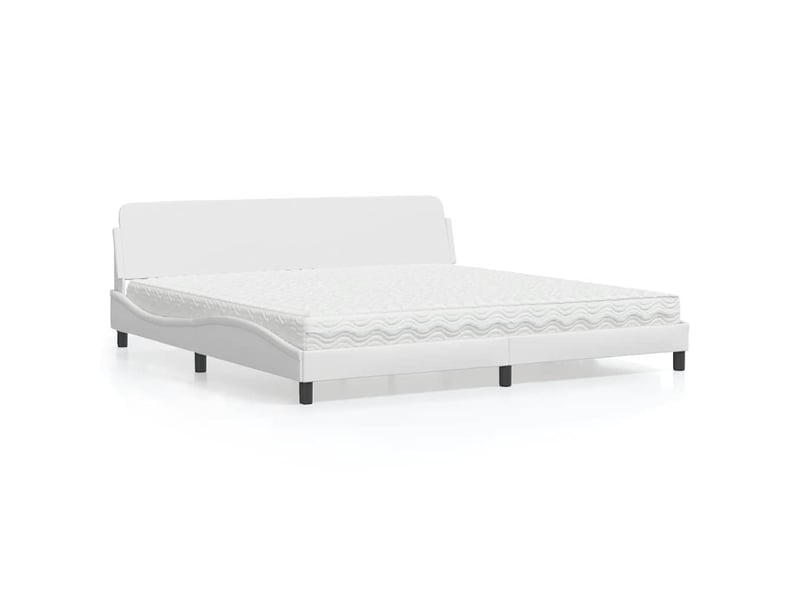  Lit avec matelas dover blanc 200x200 cm similicuir  - Conforama B