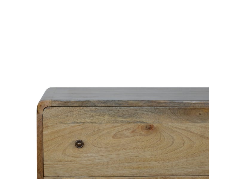  Artisan furniture commode incurvée en bois massif, finition chêne  - Conforama C