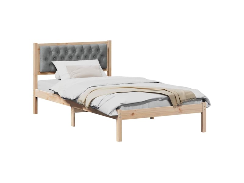  Lit simple- lit adulte -  cadre de lit gris clair 100 x 200 cm pin massif  - Conforama B