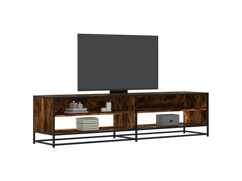  Meuble tv - banc tv - meuble de rangement chêne fumé 180,5x40x46 cm bois d'ingénierie  - Conforama B