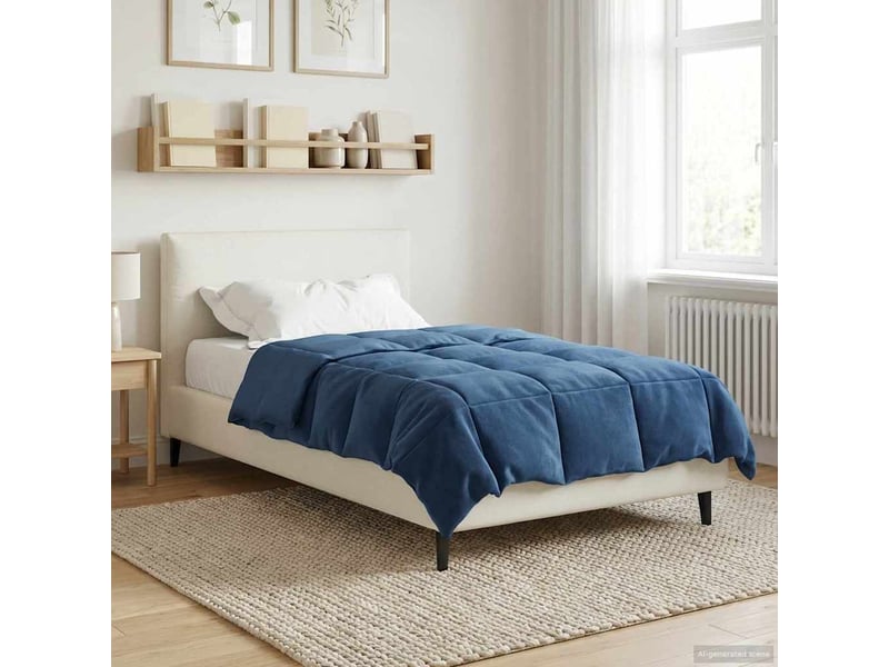  Duvet - couette complet toute l'année 135 x 200 cm 4 saisons bleu foncé  - Conforama D