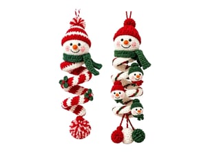 Lot de 2 kits diy crochet bonhomme de neige en spirale – pour débutants, ornements de noël à réaliser soi-même-style 8