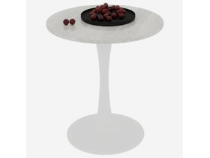 Table basse rond(e) coloris blanc OKWISH  - 70 cmx70 cm