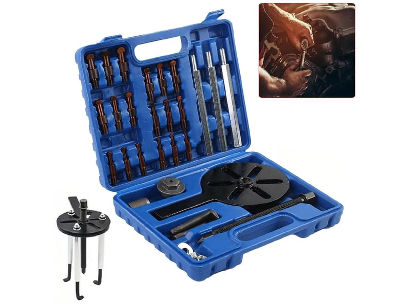 Kit extracteur de roulement intérieur 34 pièces en acier carbone pour machines agricoles