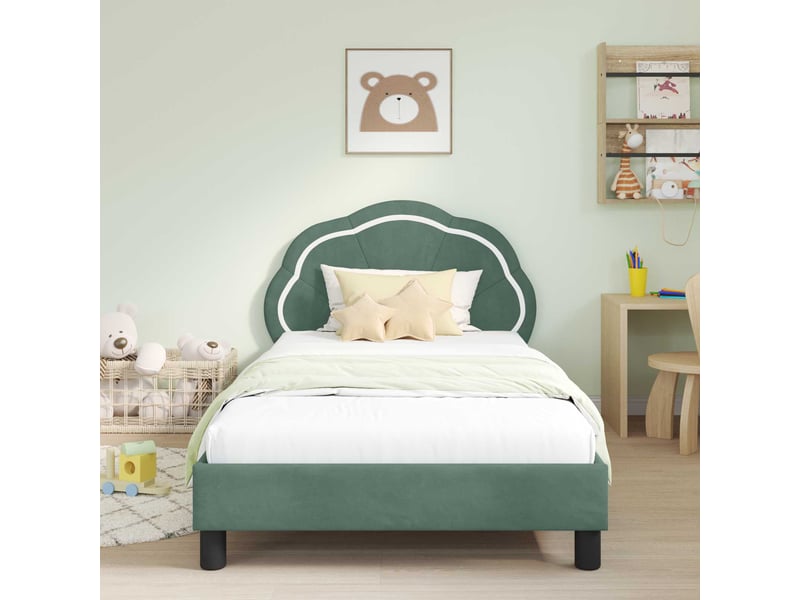  Cadre de lit pour enfants - lit jeune avec tête de lit vert mer 80 x 200 cm  - Conforama C