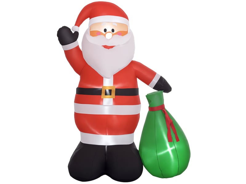  Père de noël gonflable de 180 cm avec lumières led, matériel fixation et souffleur, intérieur et extérieur  - Conforama A