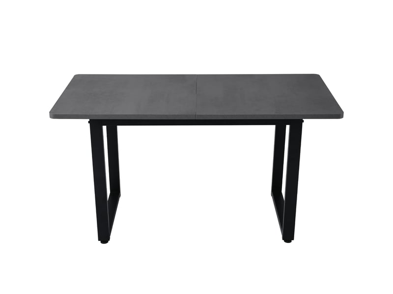 Table à manger rectangulaire 120 x 60 x 75 cm, plateau épais, pieds en métal, 4 à 6 personnes, gris et noir - Conforama A
