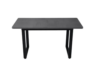 Table à manger rectangulaire 120 x 60 x 75 cm, plateau épais, pieds en métal, 4 à 6 personnes, gris et noir