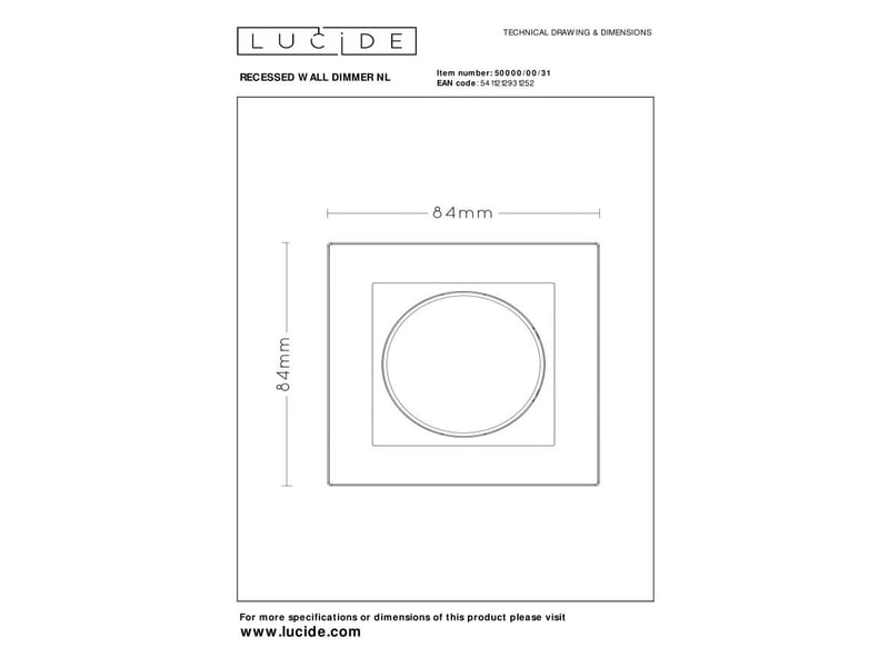 Variateur d'intensité lumineuse mural led blanc - lucide  - Conforama D