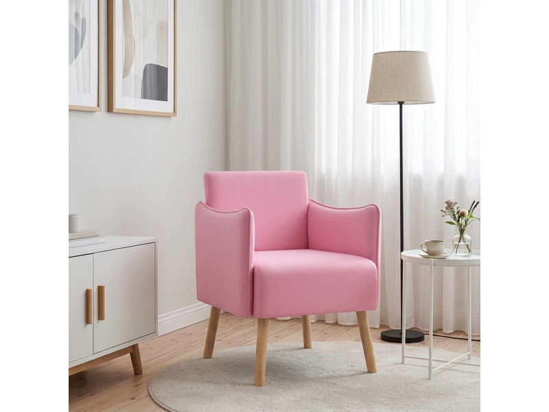 Vidaxl chaise d'appoint rose tissu - Conforama B