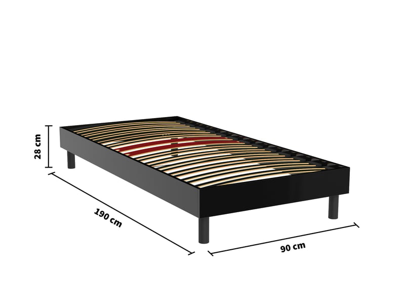 Sommier avec cadre à lattes 90x190 cm NIGHTITUDE COMFORT KIT - Conforama H