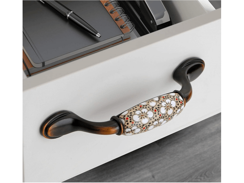  Lot de 2 poignées de table de style rétro européen, poignées de tiroir sculptées, poignées de tiroir de style européen pour décoration  - Conforama D