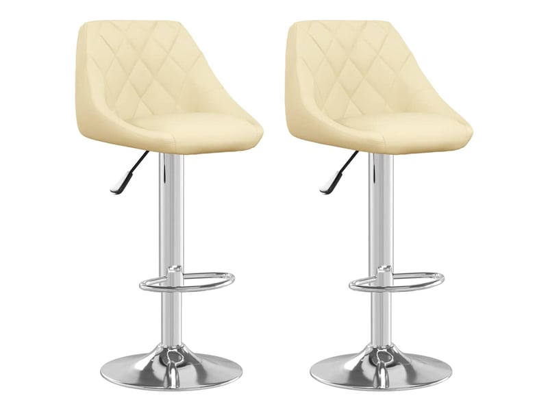  Lot de 2 tabouret de bar, chaise de bar crème similicuir shl89097  - Conforama A