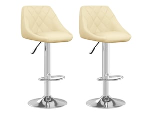 Lot de 2 tabouret de bar, chaise de bar crème similicuir shl89097