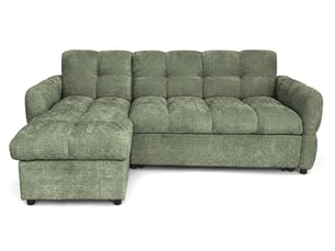 Canapé d'angle réversible convertible BESTMOBILIER OCTAVE 4 places Velours vert avec coffre de rangement
