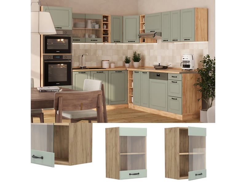 Vicco armoire en verre, mint campagnechêne doré, 40cm - Conforama D