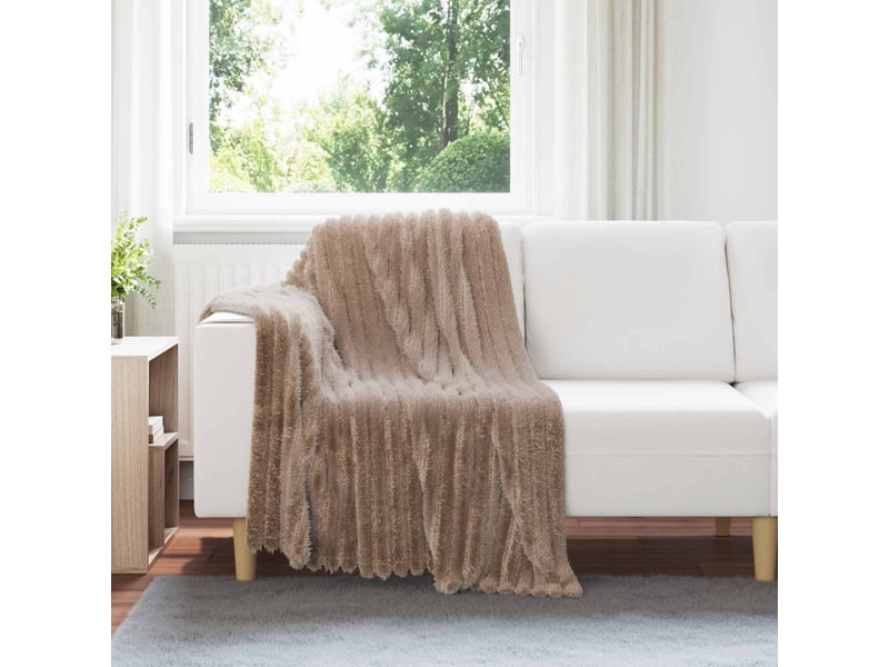  Plaid canapé camel 150x130 cm 0.45 kg polaire  - Conforama B