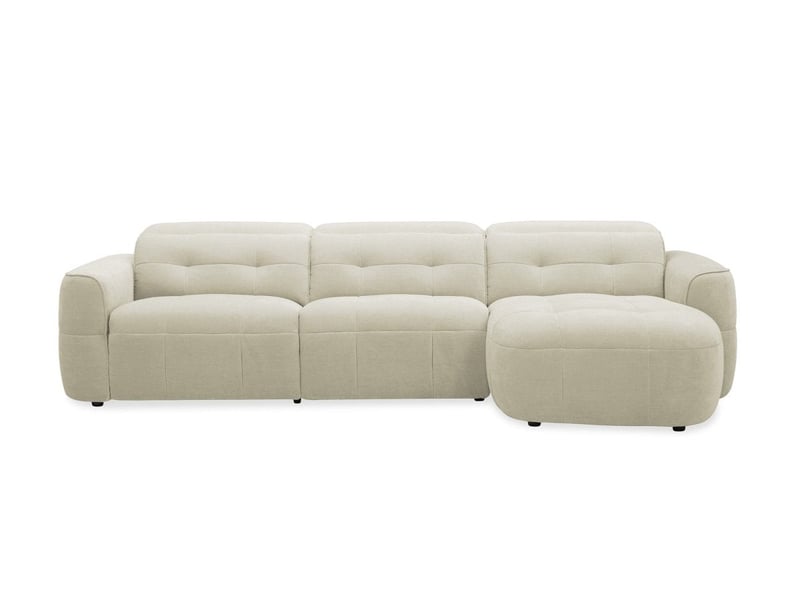 Canapé d'angle relax électrique en tissu beige ferdinand - angle droit KM7935-3M-BEI - Conforama E