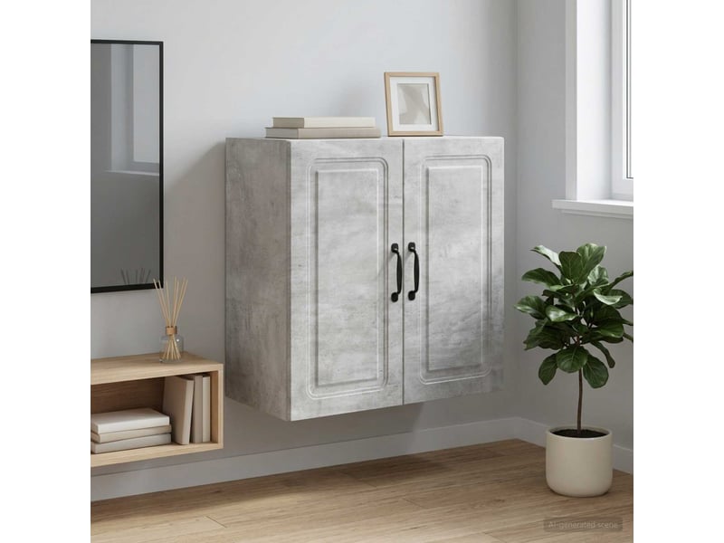  Armoire murale salon, meuble de rangement 59x31x60 cm bois d'ingénierie gris béton shl2401  - Conforama B
