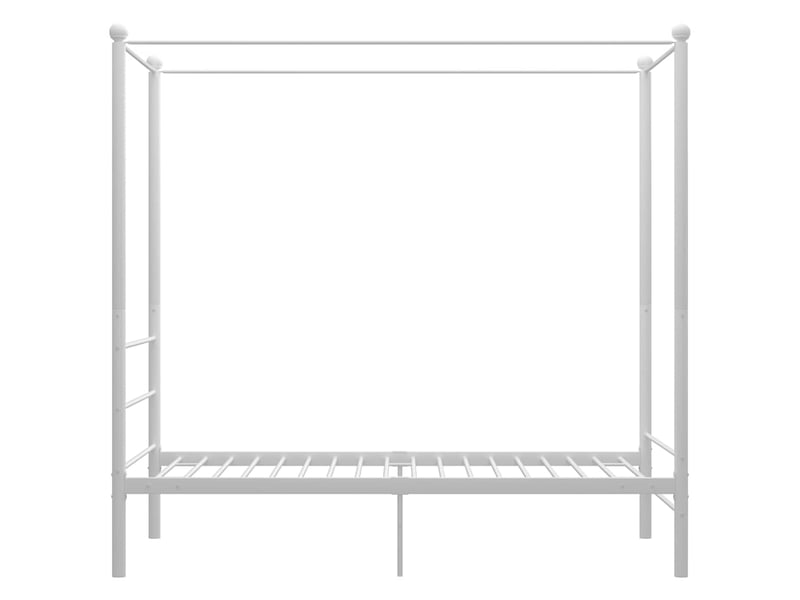  Lit simple- lit adulte -  cadre de lit à baldaquin sans matelas blanc métal 100x200 cm  - Conforama C