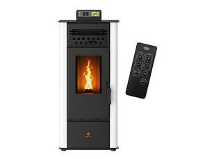 Poêle à granulés chiara 10 kw + télécommande - blanc